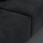 Divano componibile a 2 posti in velluto a coste – Nero / Marrone chiaro / Beige