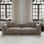 Divano componibile a 2 posti in velluto a coste – Nero / Marrone chiaro / Beige
