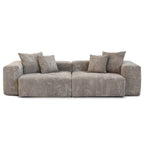 Divano componibile a 2 posti in velluto a coste – Nero / Marrone chiaro / Beige