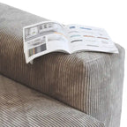 Divano componibile a 2 posti in velluto a coste – Nero / Marrone chiaro / Beige