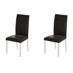Sedia da pranzo moderna nera/marrone, stile schienale alto, set da 6