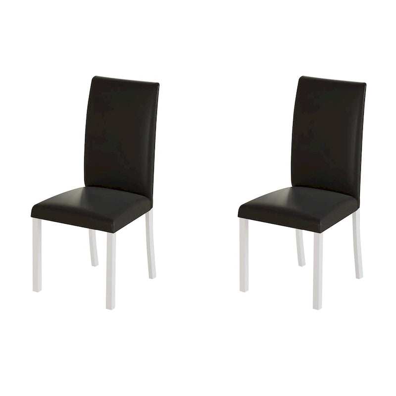 Sedia da pranzo moderna nera/marrone, stile schienale alto, set da 6