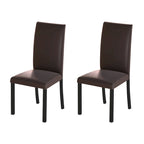 Sedia da pranzo moderna nera/marrone, stile schienale alto, set da 6