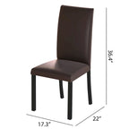 Sedia da pranzo moderna nera/marrone, stile schienale alto, set da 6
