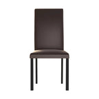 Sedia da pranzo moderna nera/marrone, stile schienale alto, set da 6