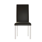 Sedia da pranzo moderna nera/marrone, stile schienale alto, set da 6