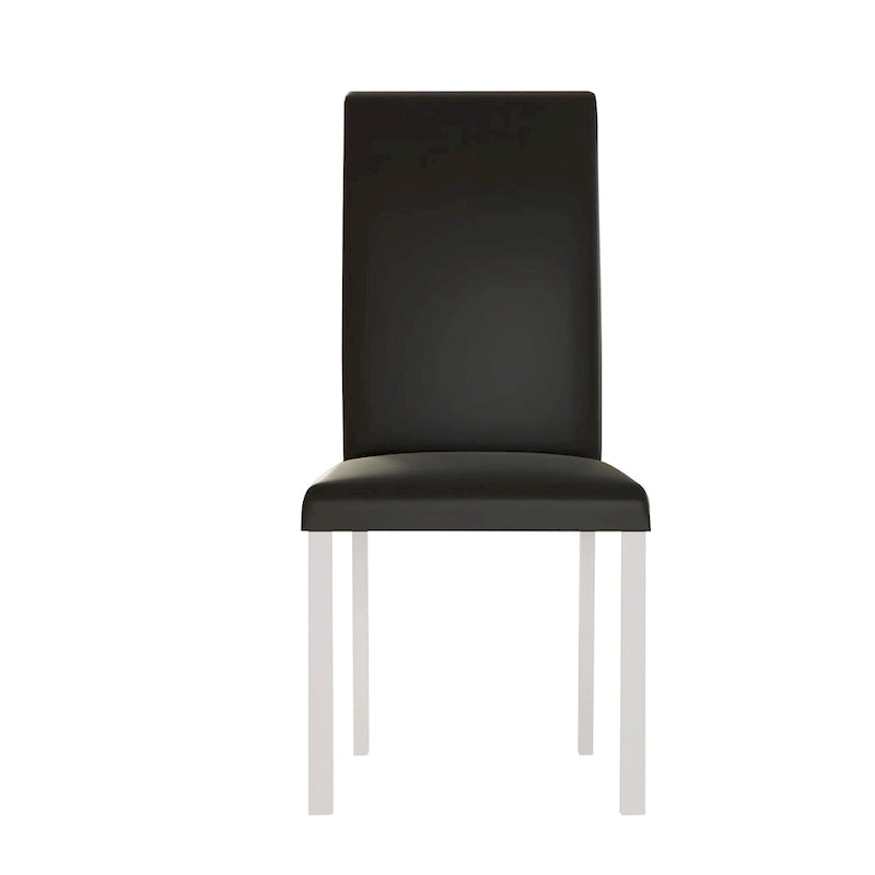 Sedia da pranzo moderna nera/marrone, stile schienale alto, set da 6