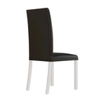 Sedia da pranzo moderna nera/marrone, stile schienale alto, set da 6