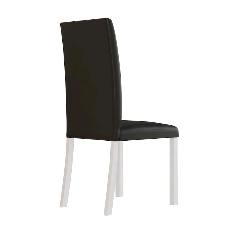 Sedia da pranzo moderna nera/marrone, stile schienale alto, set da 6