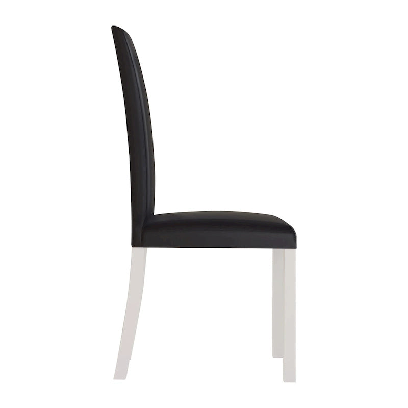Sedia da pranzo moderna nera/marrone, stile schienale alto, set da 6
