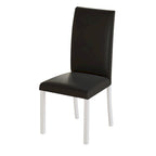 Sedia da pranzo moderna nera/marrone, stile schienale alto, set da 6