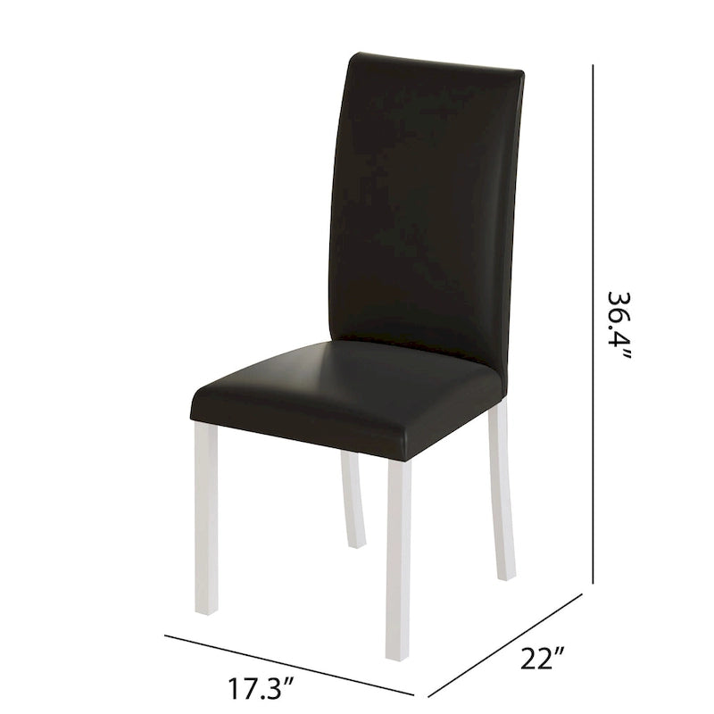 Sedia da pranzo moderna nera/marrone, stile schienale alto, set da 6