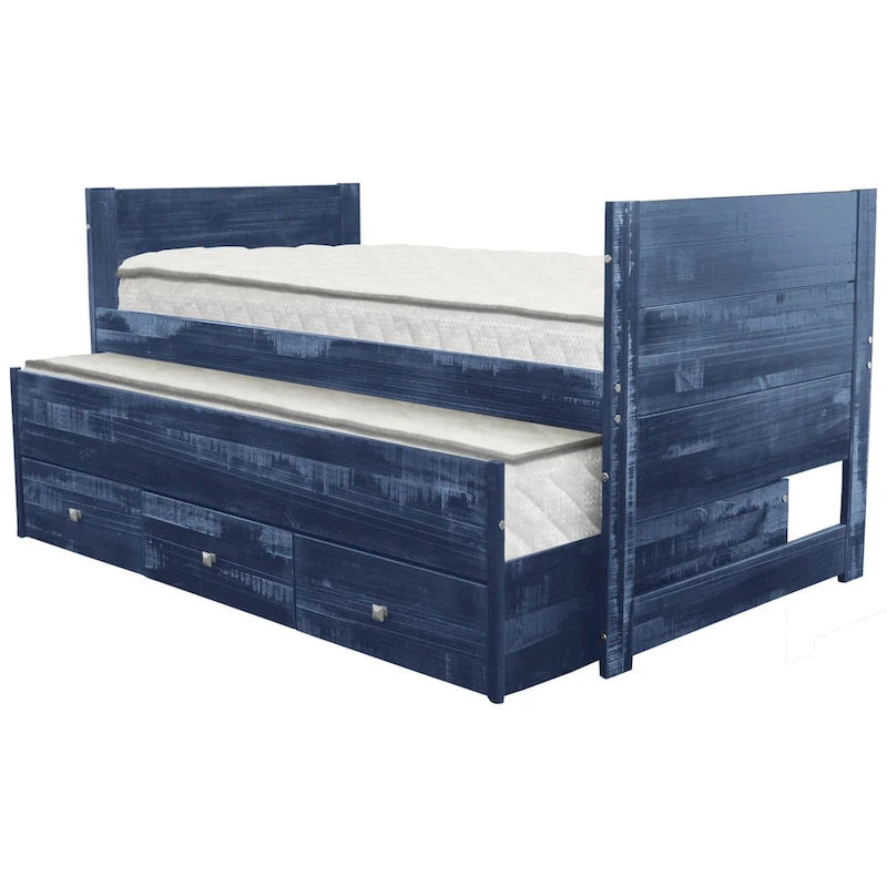 Letto singolo multicolore con rotelle e 3 cassetti, per 2 persone