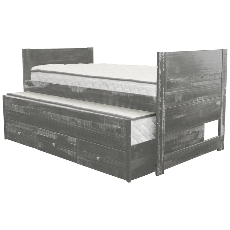 Letto singolo multicolore con rotelle e 3 cassetti, per 2 persone