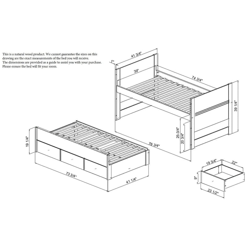 Letto singolo multicolore con rotelle e 3 cassetti, per 2 persone