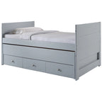 Letto singolo multicolore con rotelle e 3 cassetti, per 2 persone
