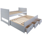 Letto singolo multicolore con rotelle e 3 cassetti, per 2 persone