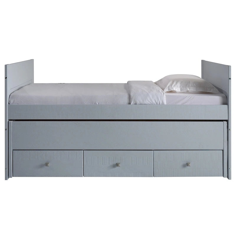 Letto singolo multicolore con rotelle e 3 cassetti, per 2 persone