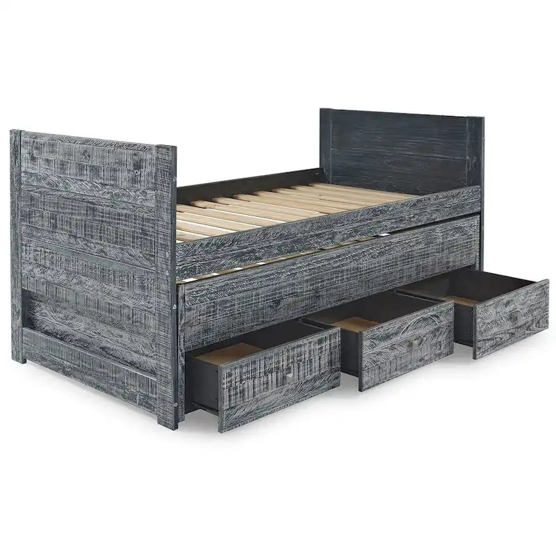 Letto singolo multicolore con rotelle e 3 cassetti, per 2 persone