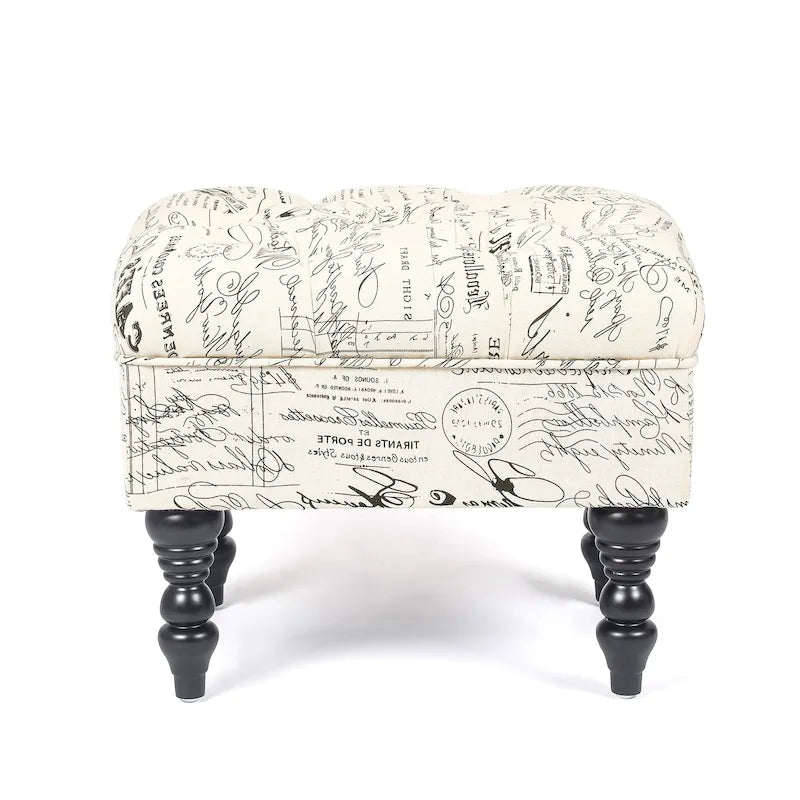 Poggiapiedi Tufted floreale, ricamato / beige / multi / verde lime, singolo