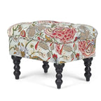 Poggiapiedi Tufted floreale, ricamato / beige / multi / verde lime, singolo
