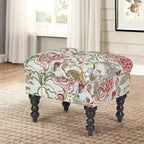 Poggiapiedi Tufted floreale, ricamato / beige / multi / verde lime, singolo