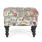 Poggiapiedi Tufted floreale, ricamato / beige / multi / verde lime, singolo