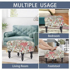 Poggiapiedi Tufted floreale, ricamato / beige / multi / verde lime, singolo