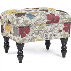 Poggiapiedi Tufted floreale, ricamato / beige / multi / verde lime, singolo