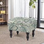 Poggiapiedi Tufted floreale, ricamato / beige / multi / verde lime, singolo