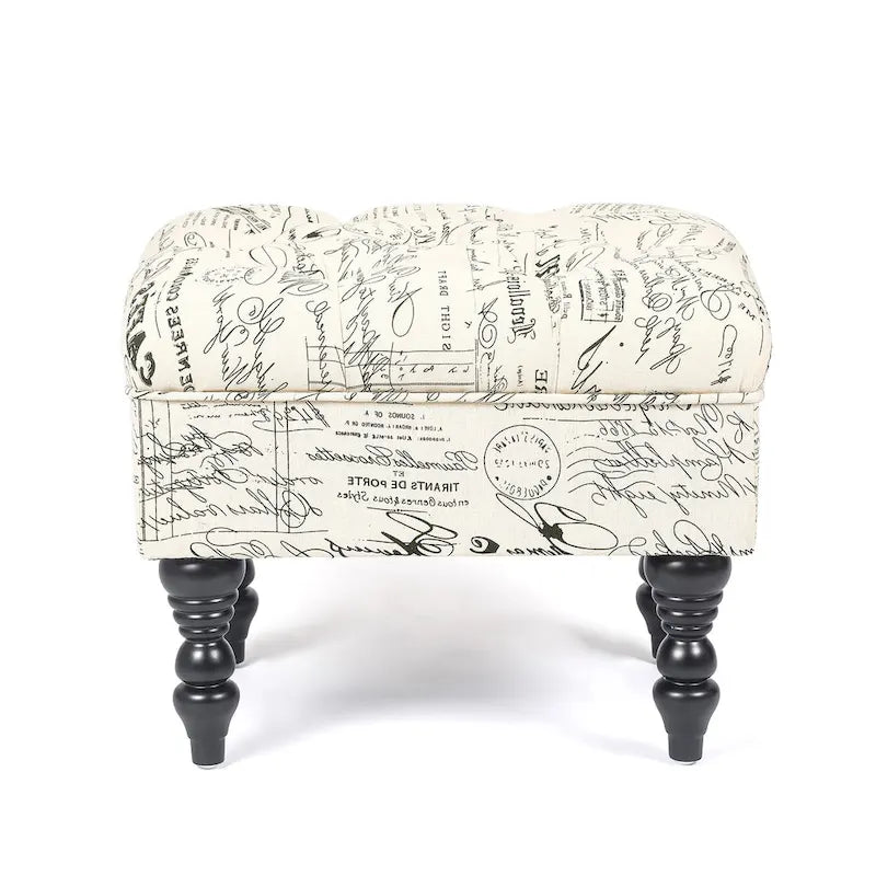 Poggiapiedi Tufted floreale, ricamato / beige / multi / verde lime, singolo