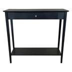 Tavolino consolle a 2 ripiani in bambù color mogano/naturale/grigio antracite con cassetto – monouso