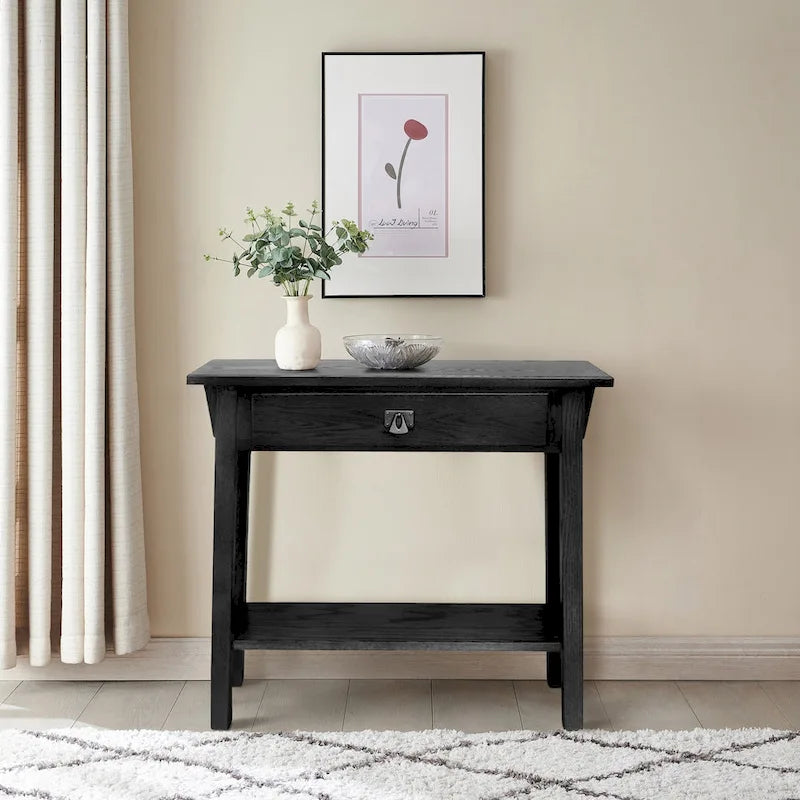Tavolino console Slate/Russet Mission – Legno massiccio, montaggio in 1 persona