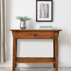 Tavolino console Slate/Russet Mission – Legno massiccio, montaggio in 1 persona