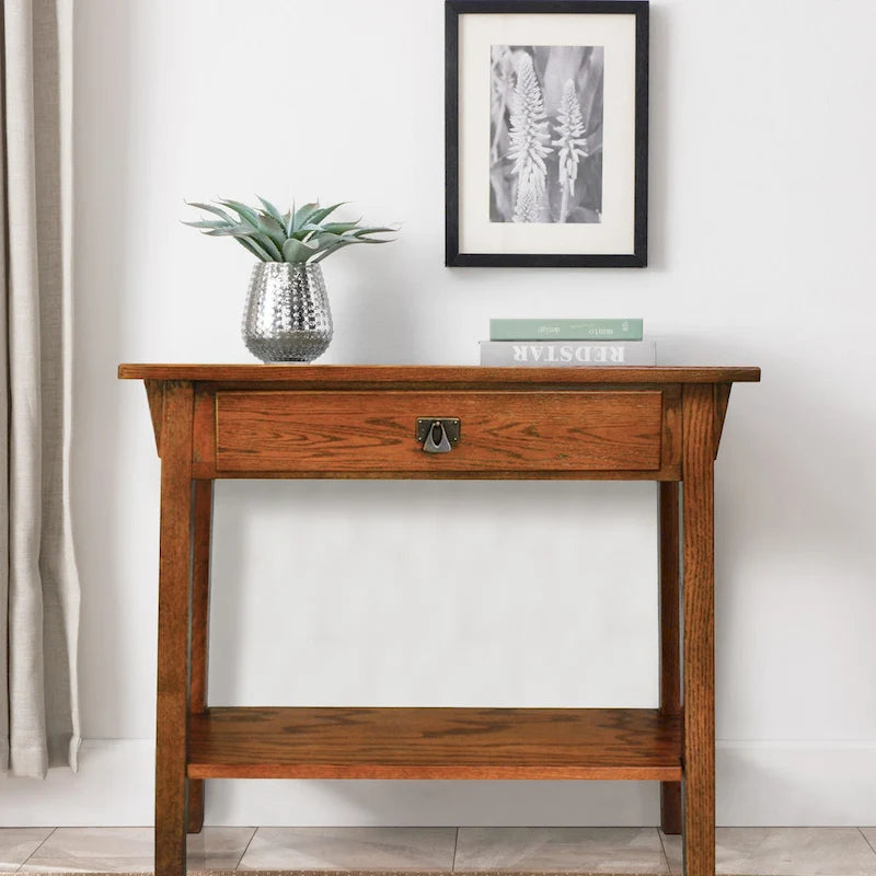 Tavolino console Slate/Russet Mission – Legno massiccio, montaggio in 1 persona