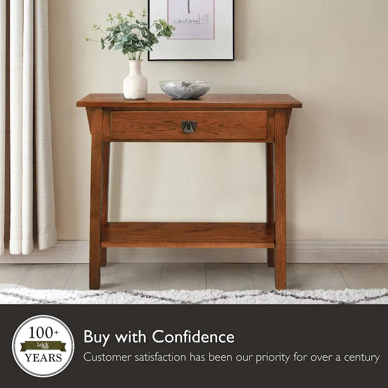 Tavolino console Slate/Russet Mission – Legno massiccio, montaggio in 1 persona