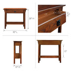 Tavolino console Slate/Russet Mission – Legno massiccio, montaggio in 1 persona