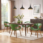Sedia da pranzo in similpelle curvata marrone/nera – singola o set da 2