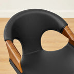 Sedia da pranzo in similpelle curvata marrone/nera – singola o set da 2