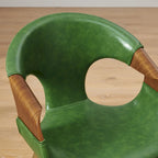 Sedia da pranzo in similpelle curvata marrone/nera – singola o set da 2
