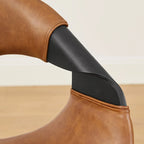 Sedia da pranzo in similpelle curvata marrone/nera – singola o set da 2