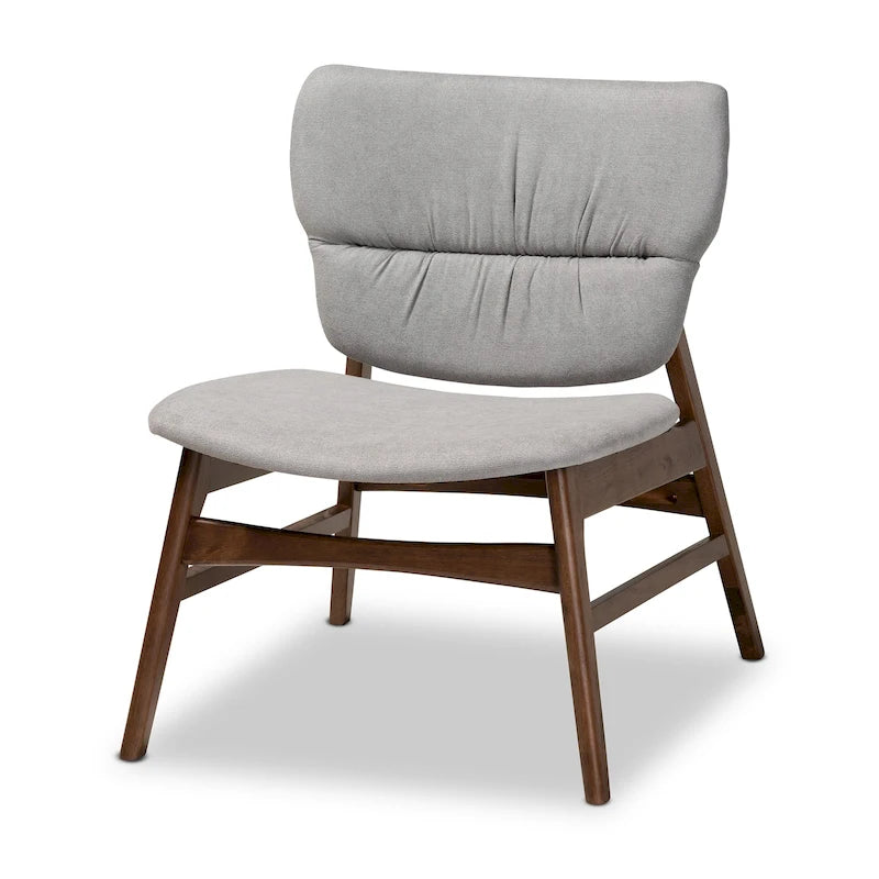 Poltrona di design di metà secolo, beige/grigia, a seduta singola