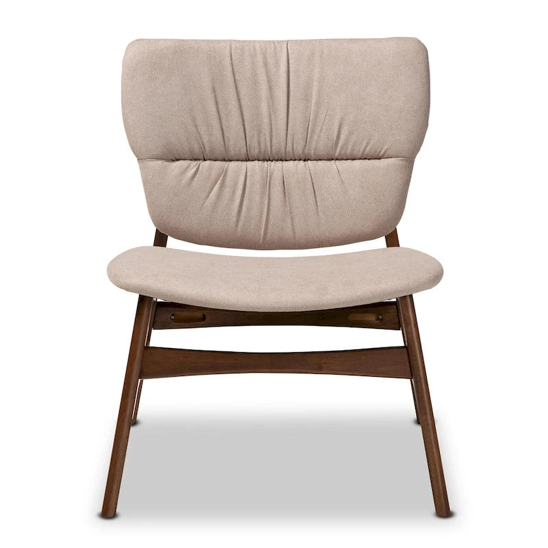 Poltrona di design di metà secolo, beige/grigia, a seduta singola