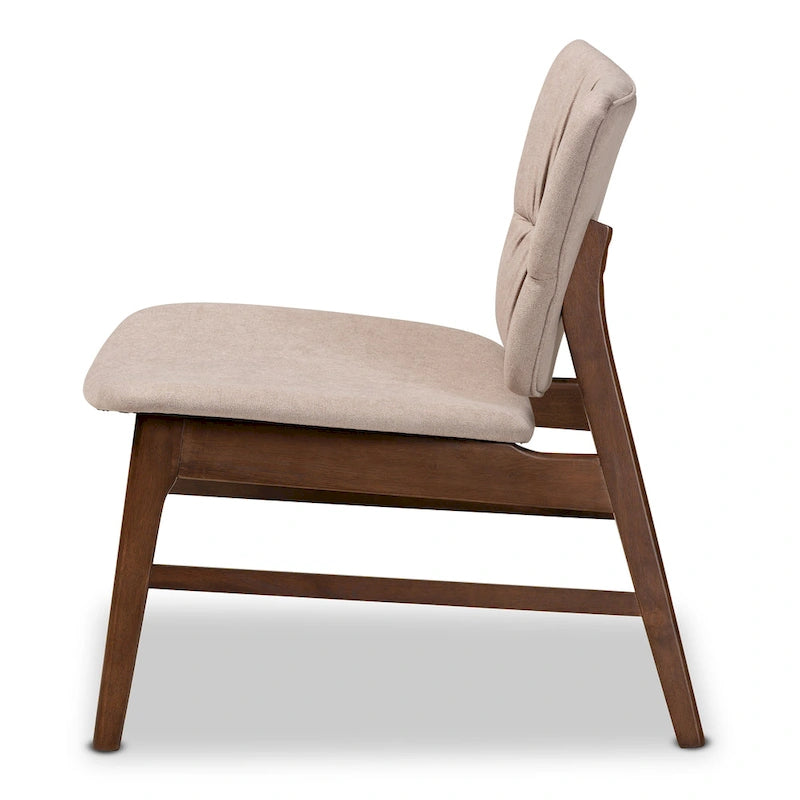 Poltrona di design di metà secolo, beige/grigia, a seduta singola