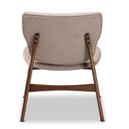Poltrona di design di metà secolo, beige/grigia, a seduta singola