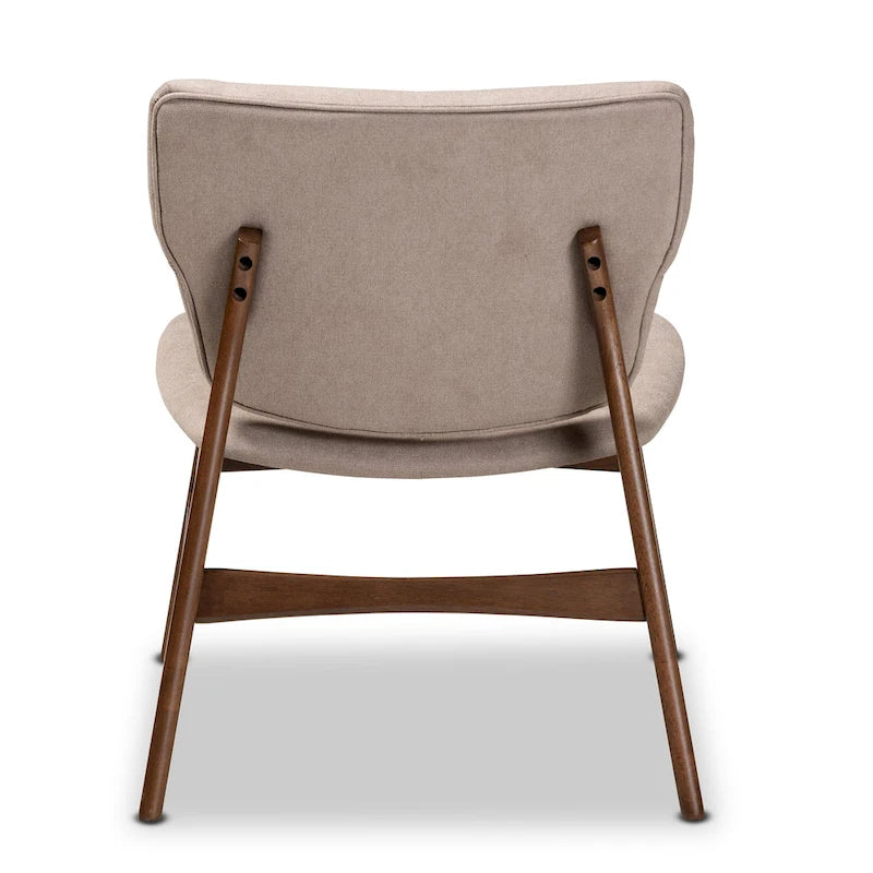 Poltrona di design di metà secolo, beige/grigia, a seduta singola