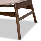 Poltrona di design di metà secolo, beige/grigia, a seduta singola