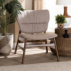 Poltrona di design di metà secolo, beige/grigia, a seduta singola