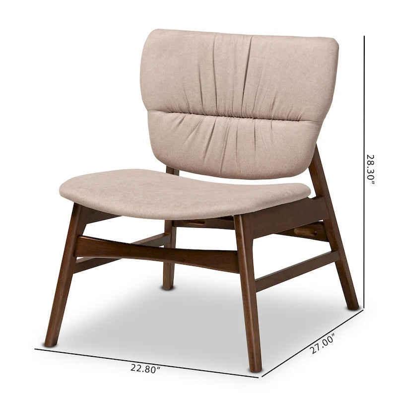 Poltrona di design di metà secolo, beige/grigia, a seduta singola
