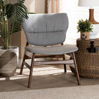 Poltrona di design di metà secolo, beige/grigia, a seduta singola